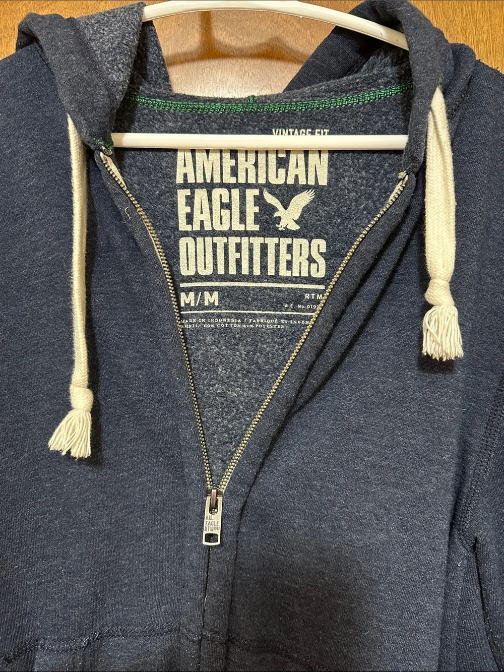 American Eagle Navy Zip Hoodie - Picture 3 of 3